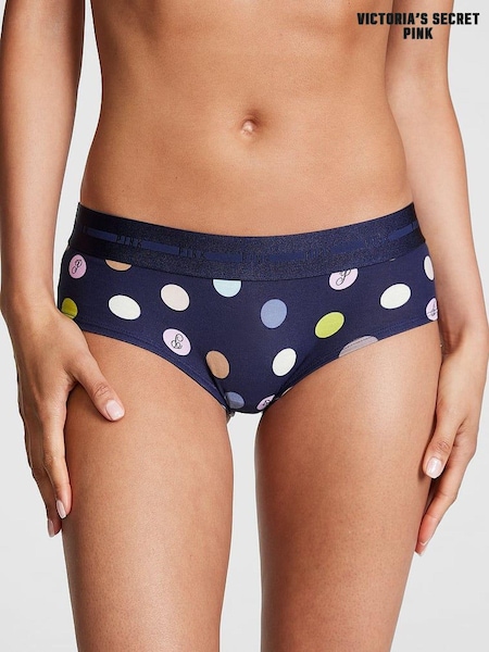 Victoria's Secret PINK Midnight Navy Blue Dot Logo Hipster Knickers (P86298) | €4.50