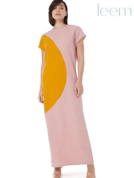 leem Pink Contrast Circle Panel Dress (P92848) | €63