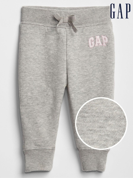 Gri deschis - Pantaloni de jogging cu căptușeală cu fleece Logo Gap (Nou-născuți - 5ani) (P93952) | 112 LEI