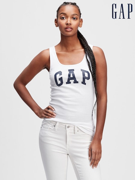 Gap White Logo Ribbed Vest (P94433) | €8