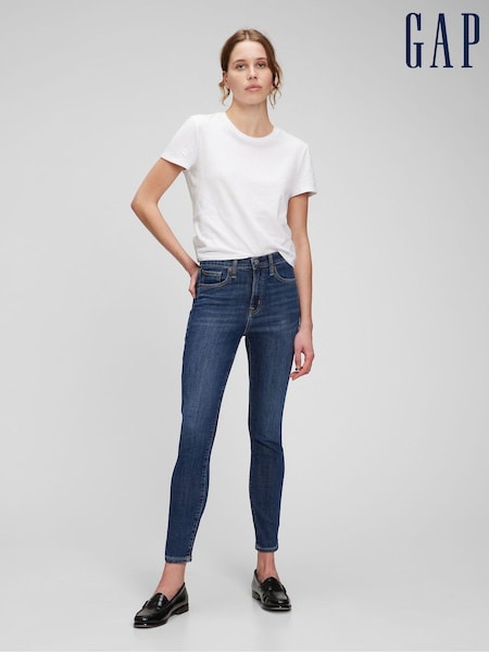 Mittleres Indigoblau - Gap hochtaillierte Skinny-Jeans aus elastischem Material (P94442) | 69 €