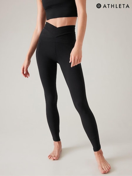 Athleta Black Salutation Stash Wrap Leggings (P94454) | €37