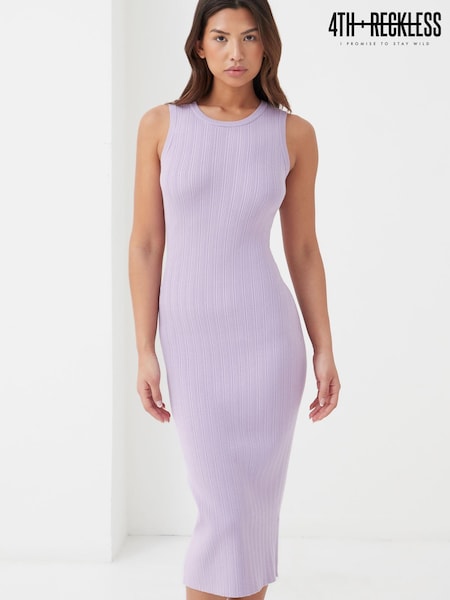 4th & Reckless Purple Effie Knitted Midi Dress (P95448) | €24