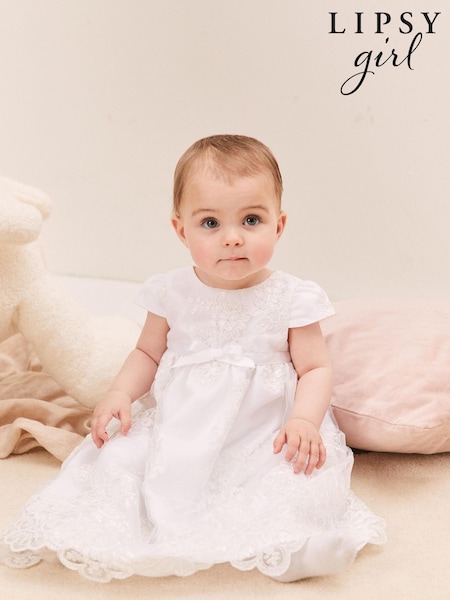 Lipsy Baby Lace Christening Dress (P96414) | 34 € - 35 €