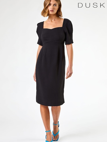 Черный - Dusk Sweetheart Neck Fitted Dress (P97133) | €26