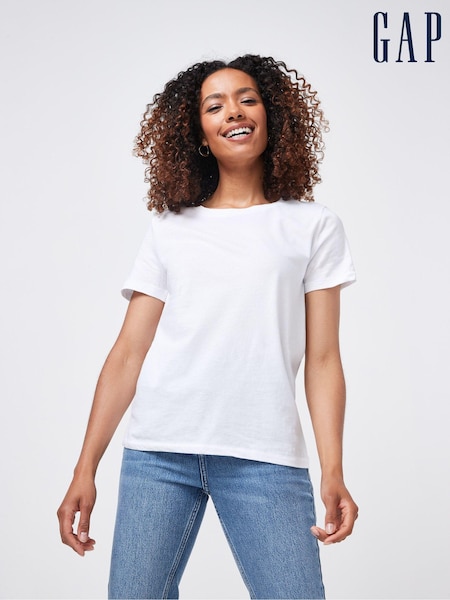 Gap White Vintage 100% Organic Cotton Crew Neck Short Sleeve T-Shirt (P99298) | €20.50