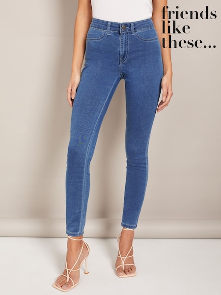 Friends Like These Mid Blue High Waisted Jeggings (Q01806) | $42