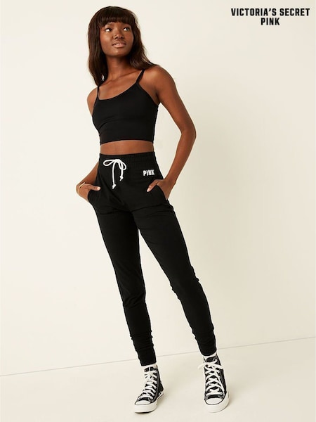 Victoria's Secret PINK Pure Black Fleece Full Length Jogger (Q05818) | €8 - €16