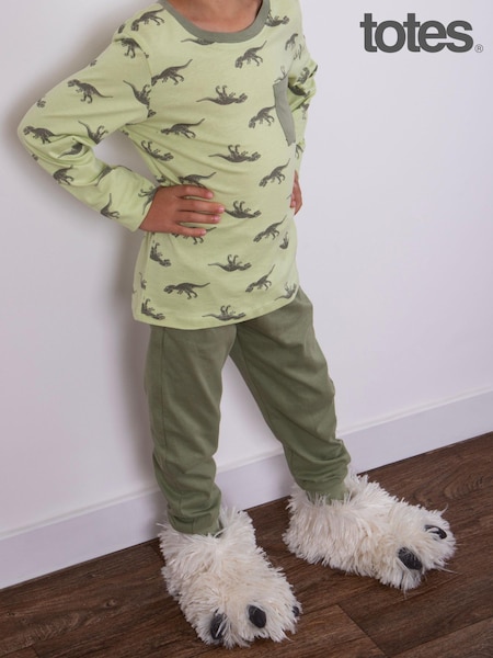 Totes Cream Kids Novelty Yeti Foot Slippers (Q06860) | €10