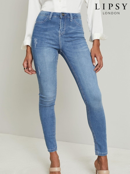 Bleu - Lipsy Jean skinny stretch taille mi-haute (Q07520) | € 10