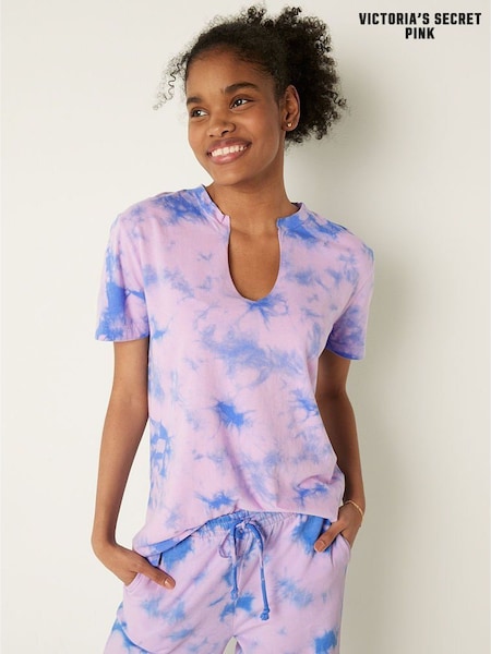 Victoria's Secret PINK Campus Short Sleeve Notch Neck Tee (Q09390) | €11.50