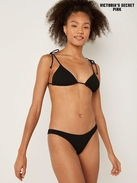 Victoria's Secret PINK Pure Black Brazilian Crinkle Bikini Bottom (Q10165) | €13.50
