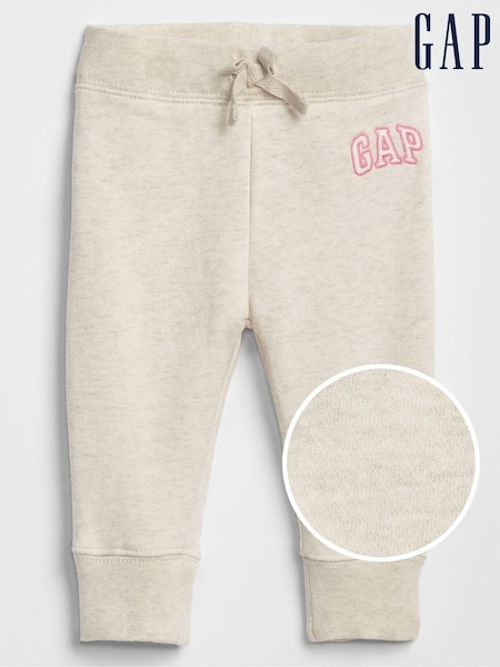 Cream - Gap Logo Fleece-Lined Pantaloni sport (Nou-născuți5yrs) (Q13374) | 112 LEI