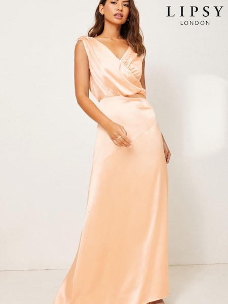 Lipsy Maisie Satin Drape Bridesmaid Dress (Q14881) | €45