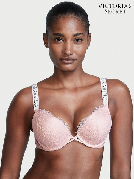 Victoria's Secret Purest Pink Bombshell Add 2 Cups Push Up Shine Strap Push Up Bra (Q15105) | €26