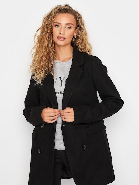 Long Tall Sally Black Double Breasted Cosy Jacket (Q15219) | €34