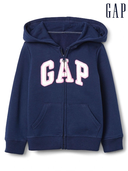 Gap Navy Blue Logo Zip Up Hoodie (Newborn - 7yrs) (Q15471) | €12.50