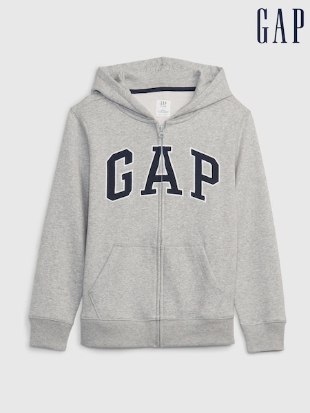Gri - Gap Logo Zip Up Hanorac cu glugă (4-13yrs) (Q16559) | 186 LEI