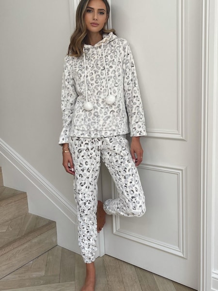 Lipsy Grey Leopard Cosy Loungewear Twosie (Q17051) | €30