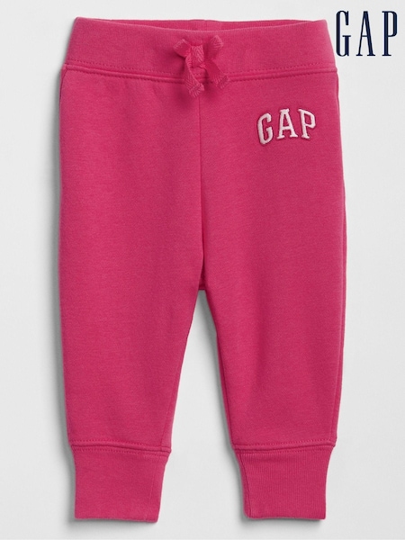 Roz - Pantaloni de jogging cu căptușeală cu fleece Logo Gap (Nou-născuți - 5ani) (Q18075) | 112 LEI