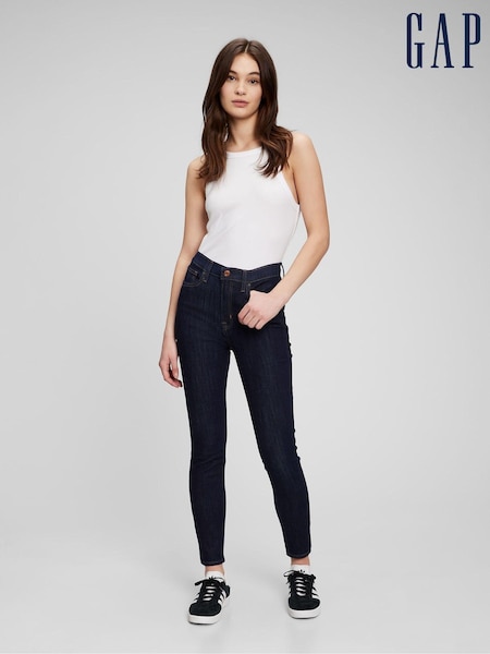 Gap Dark Indigo Blue High Waisted Stretch True Skinny Jeans (Q18571) | €59