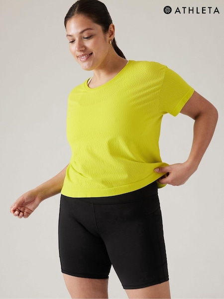 Athleta Yellow Ether Seamless Mesh T-Shirt (Q18732) | €25