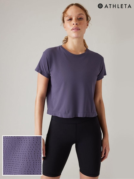 Athleta Purple Ether Seamless Mesh T-Shirt (Q18733) | €15