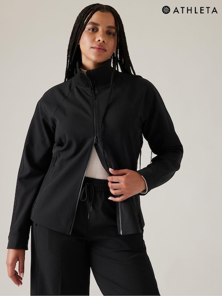 Athleta Black Stride Two Way Zip Through Jacket (Q18876) | €77