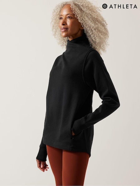 Athleta Black Cosy Karma Twist Neck Jumper (Q18878) | €64