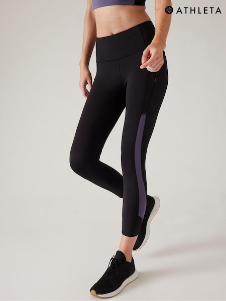 Athleta Black Ultimate Stash Colourblock 7/8 Leggings (Q19074) | €22