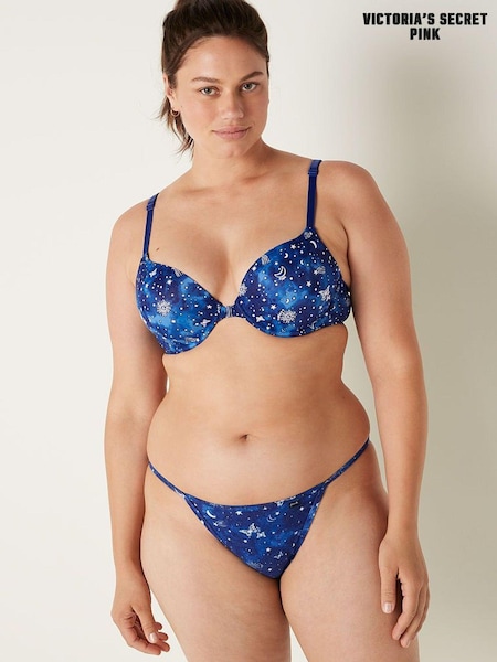 Victoria's Secret PINK Blue Wear Everywhere T-Shirt Lightly Lined Bra (Q19887) | €15.50