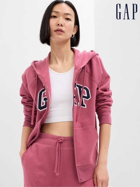 Gap Pink Logo Zip Up Hoodie (Q20629) | €27