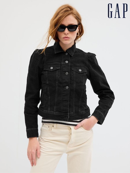 Gap Black Puff Sleeve Denim Jacket (Q21031) | €30