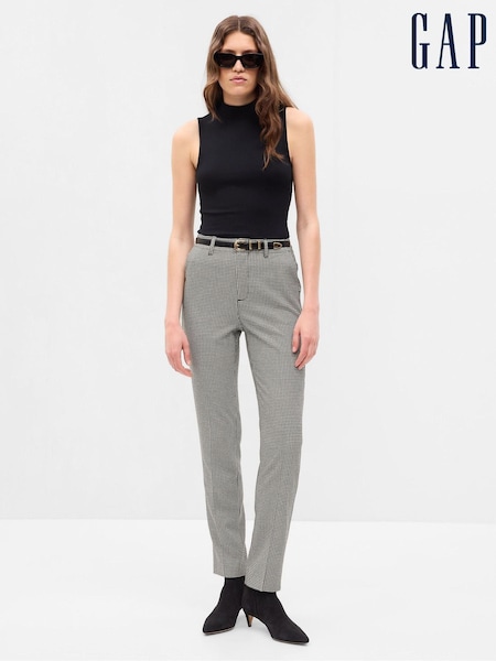 Gap Grey Mid Rise Slim Printed Trousers (Q21043) | €15