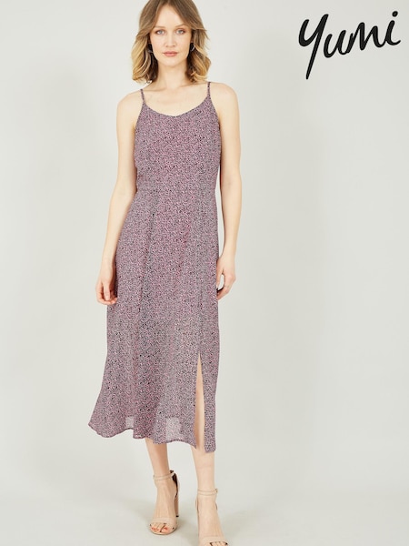 Yumi Pink Leopard Print Midi Sundress (Q21345) | €25