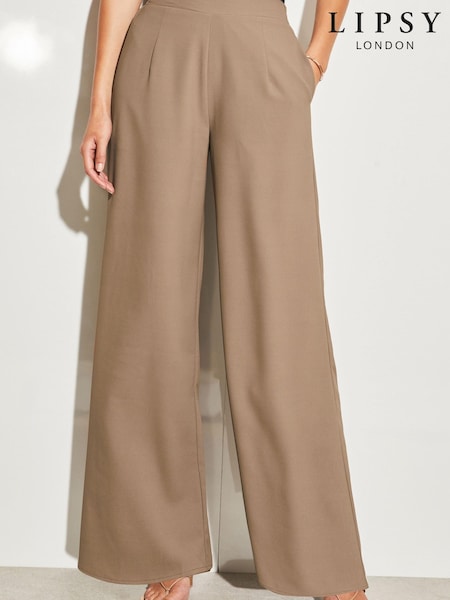 Lipsy Brown Wide Leg Tailored Trousers (Q22582) | €29