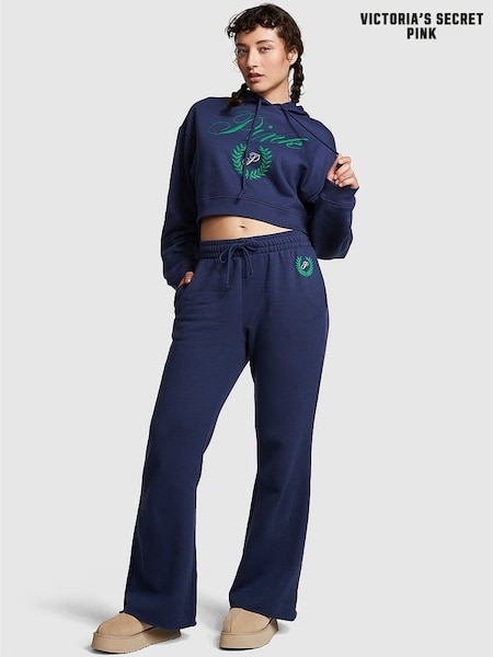 Victoria's Secret PINK Midnight Navy Blue Fleece Wide Leg Joggers (Q22689) | €22