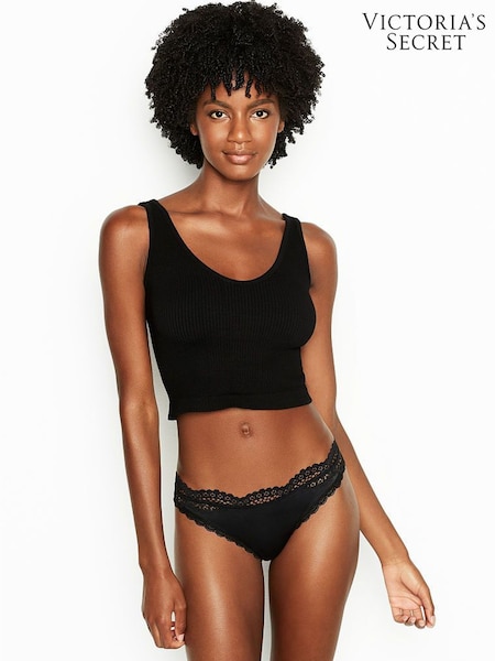 Victoria's Secret Black Laceback Thong Knickers (Q22882) | €18.50