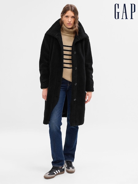 Gap Black Long Sherpa Coat (Q23647) | €48