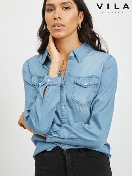 Blau - VILA Denim Shirt (Q23887) | 13 €