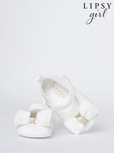 Lipsy Mary-Jane-Ballerinas für besondere Anlässe mit Klettverschluss und Schleife - Baby (Q27137) | 16 €