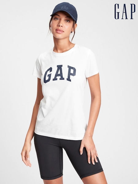Gap White Logo Short Sleeve Crew Neck T-Shirt (Q27845) | €20