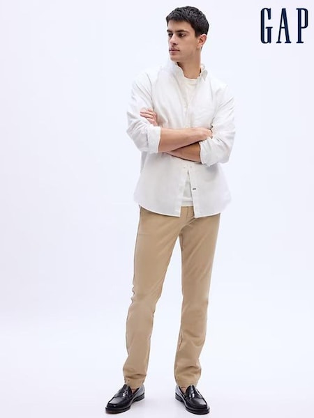 Gap Beige Skinny Fit Stretch Essential Chino Trousers (Q28320) | €57