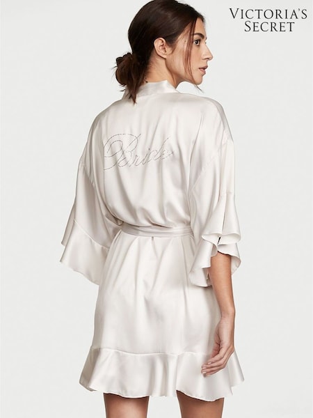 Victoria's Secret Coconut White Bride Flounce Satin Robe (Q28635) | €79