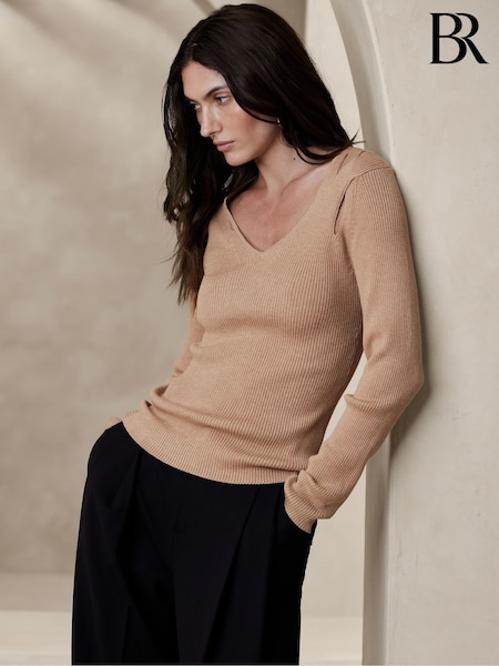Banana Republic Nude Magdalena Cut-Out Top (Q29686) | €18