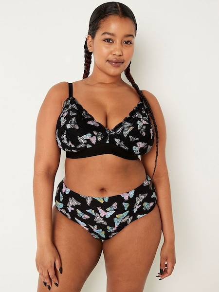 Victoria's Secret PINK Pure Black Butterfly Fuller Cup Lace Unlined Triangle Bralette (Q29877) | €9.50