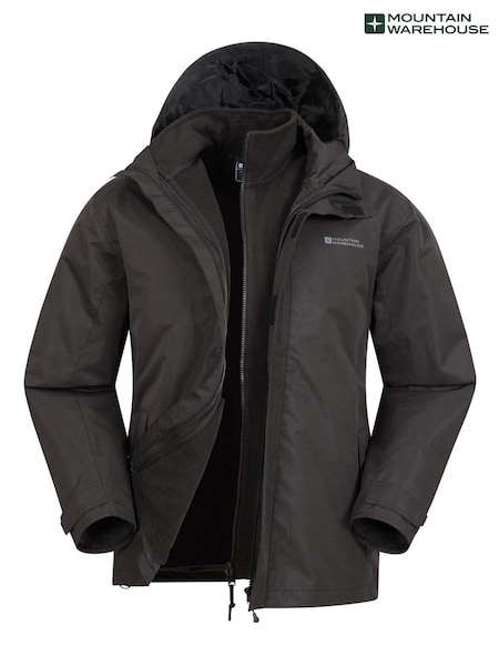 Mountain Warehouse Black Fell Mens 3 in 1 Water Resistant Jacket (Q30415) | €36