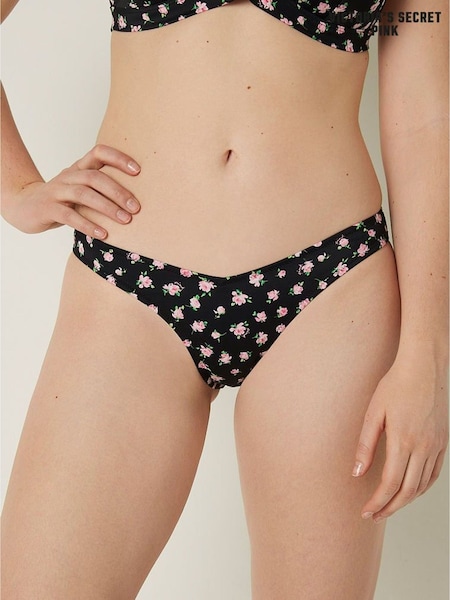 Victoria's Secret PINK Pure Black Floral Brazilian Bikini Bottom (Q30472) | €13.50