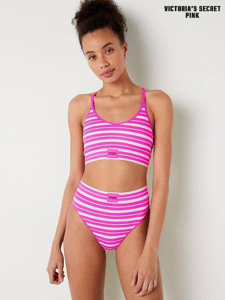 Victoria's Secret PINK Atomic Pink Stripe Seamless Racerback Bra (Q30521) | €15.50