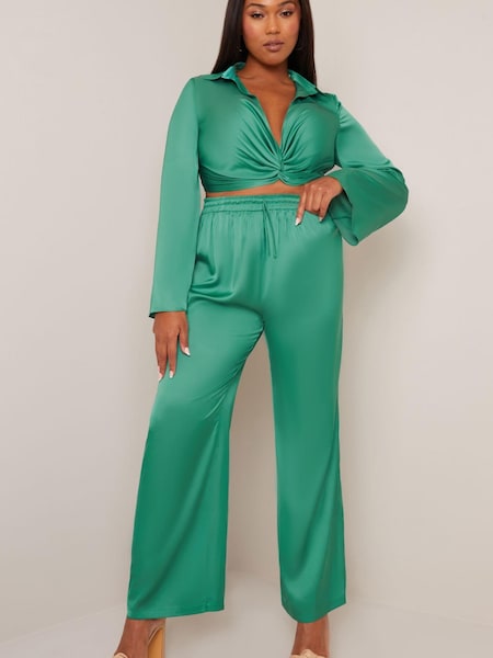 Chi Chi London Satin Wide Leg Elasticated Waist Trousers (Q30727) | €21